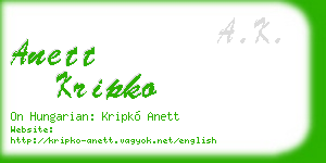 anett kripko business card